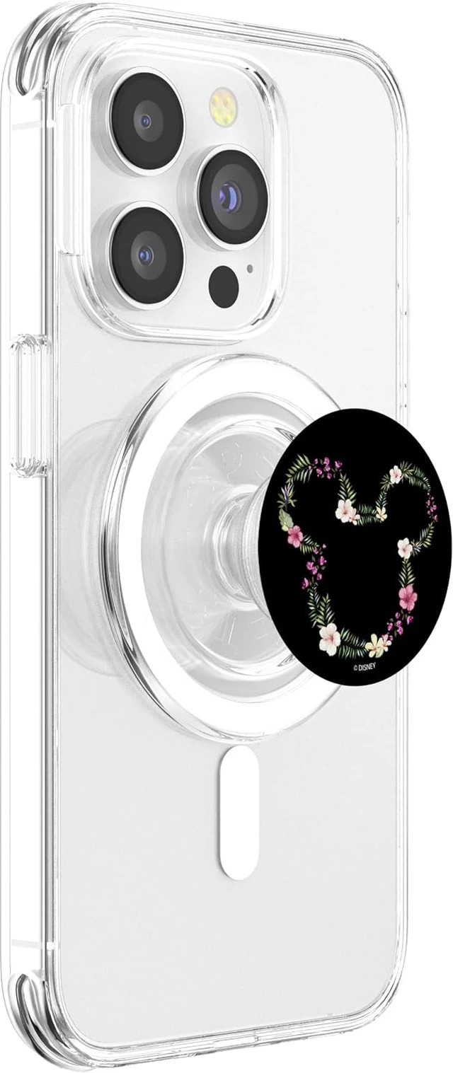 Alt view image 4 of 5 - Mickey & Friends Mickey Hawaiian Floral Outline Ears PopSockets PopGrip for MagSafe