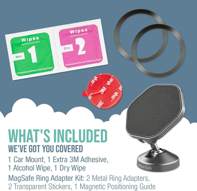 Alt view image 7 of 7 - MagSafe Car Phone Holder, Mountaineer Car Mount, Magnetic, Black