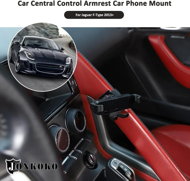 Alt view image 4 of 7 - Car Central Control Armrest Car Phone Mount for Jaguar F-Type 2013-2024 Auto Mobile Phone Holder Accessories (Style A)