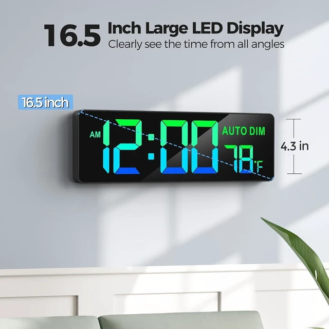 Alt view image 2 of 7 - 16.5" Large Digital Wall Timer Clock with Countdown for Classroom