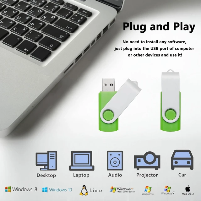 Alt view image 5 of 7 - 10 Pack 1GB USB Flash Drives in 5 Random Colors USB 2.0 Lot Bulk Memory Sticks (10 Pack, 1GB)