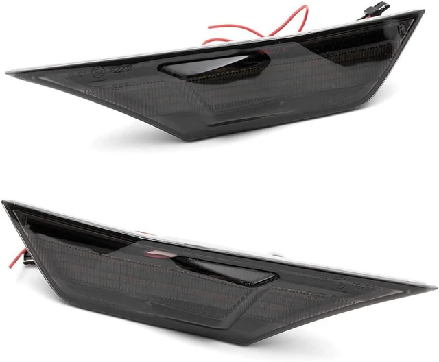 Alt view image 3 of 5 - Civic LED Side Marker Lights For 2016-2021 Honda Civic Sedan Coupe Hatchback Smoked Lens Sidemarker Amber LED Turn Signal/White LED Running/Position/Parking Lights OEM#H02551127N
