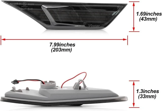 Alt view image 5 of 5 - Civic LED Side Marker Lights For 2016-2021 Honda Civic Sedan Coupe Hatchback Smoked Lens Sidemarker Amber LED Turn Signal/White LED Running/Position/Parking Lights OEM#H02551127N