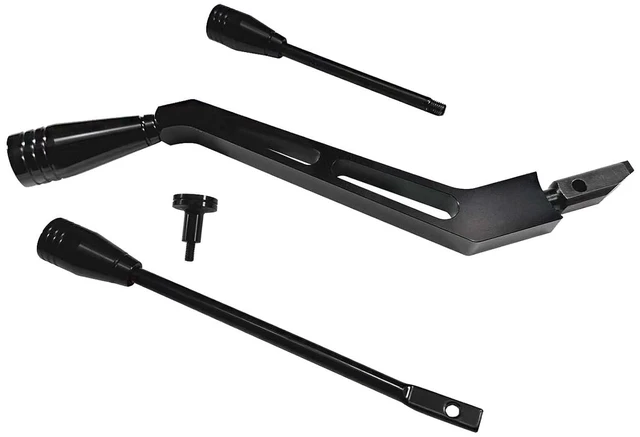 Main image of Billet Aluminum Column Shifter Turn Signal Tilt Lever Flasher Knob Kit - Compatible with 1967-1994 Chevy GMC Pontiac Olds Buick, Black Shifter Lever Hazard Tilt Kit for GM Columns