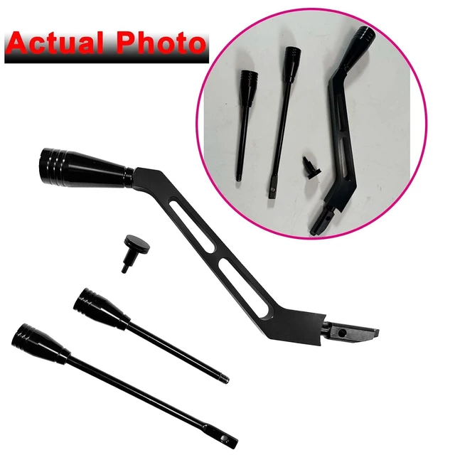 Alt view image 3 of 7 - Billet Aluminum Column Shifter Turn Signal Tilt Lever Flasher Knob Kit - Compatible with 1967-1994 Chevy GMC Pontiac Olds Buick, Black Shifter Lever Hazard Tilt Kit for GM Columns