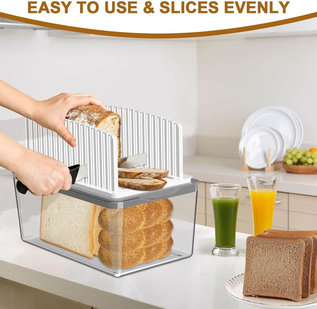 Alt view image 2 of 6 - Adjustable Width Bread Slicer for Homemade Bread with Bread Box