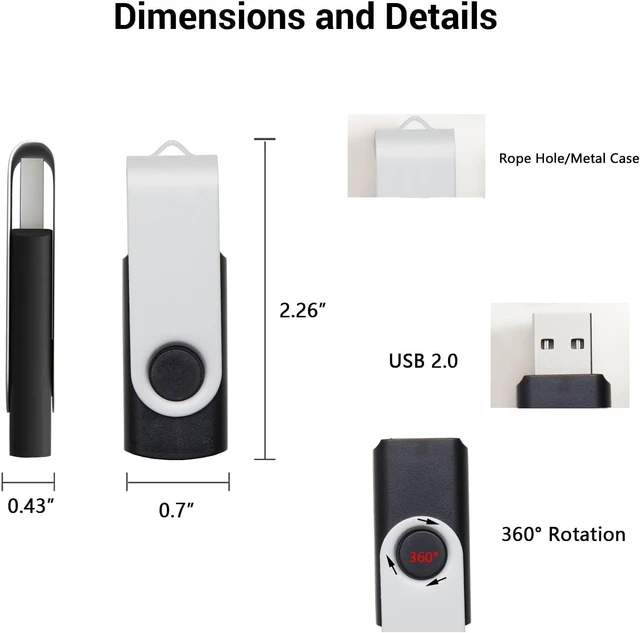 Alt view image 4 of 7 - 10 Pack 1GB USB Flash Drives in 5 Random Colors USB 2.0 Lot Bulk Memory Sticks (10 Pack, 1GB)