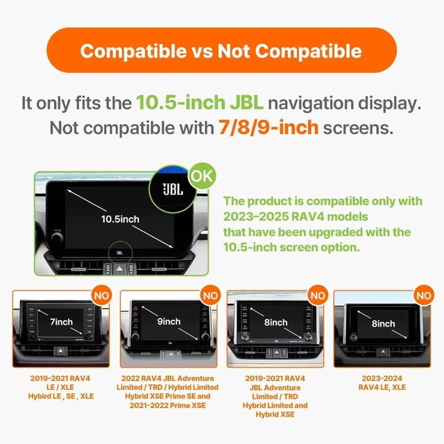 Alt view image 2 of 7 - Car Phone Holder for Toyota RAV4 Custom-Fit Mount for Seamless Display Integration (Toyota RAV4 10.5" JBL Monitor)