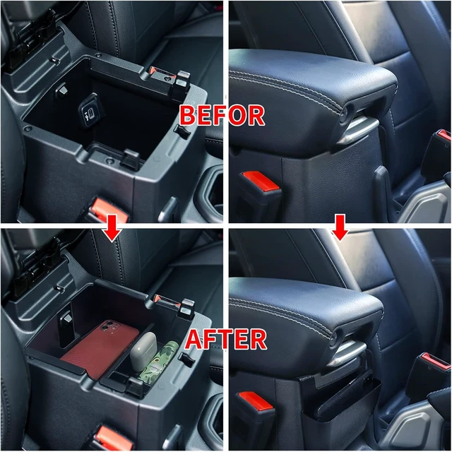Alt view image 6 of 6 - Upgraded 4 Pcs Center Console Organizer Combo Kit Interior Accessories Storage Box Para for 2018 2019 2020 2021 2022 2023 Jeep Wrangler JL JLU and Jeep Gladiator JT JTU,Gear Shift Tray Organizer