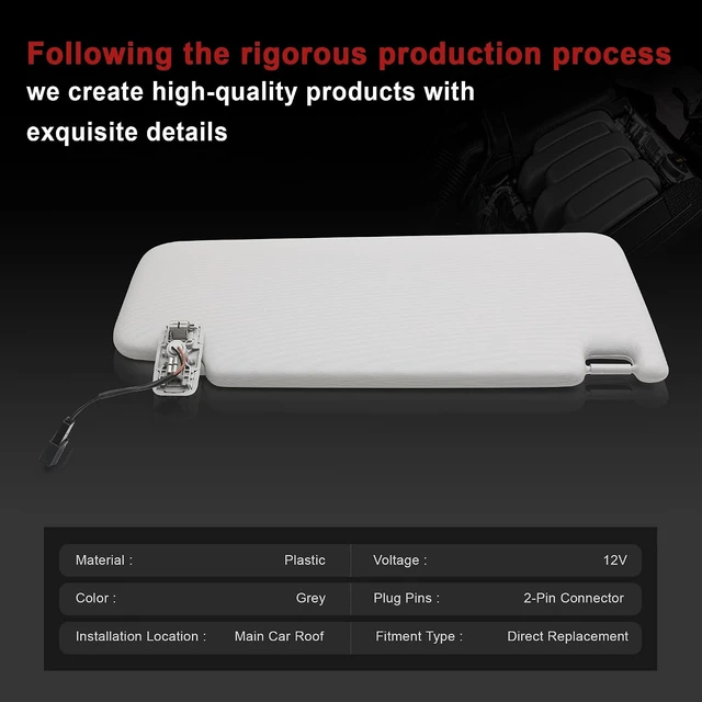 Alt view image 4 of 7 - 5GG857551 5GG857552 Left Right Car Front Sun Visor Compatible with VW Golf CC Jetta Passat(Left)