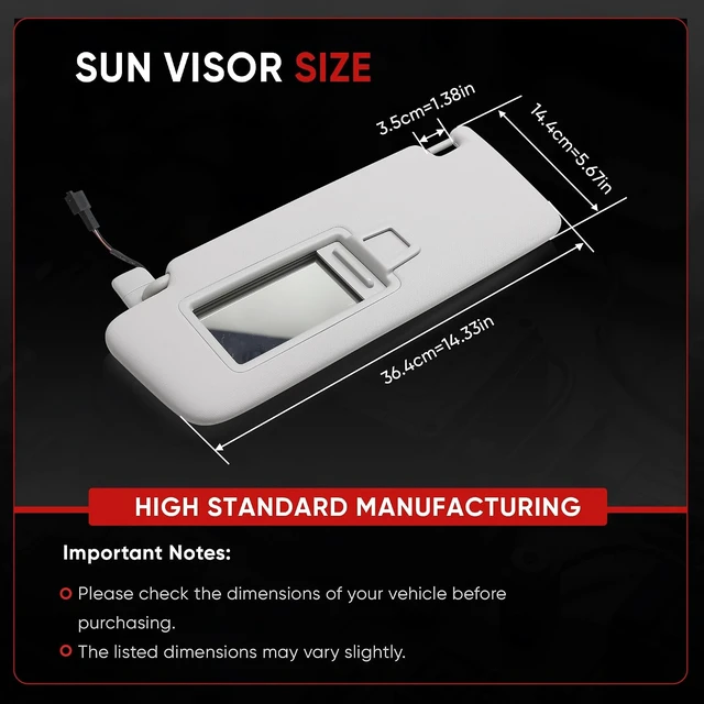Alt view image 2 of 7 - 5GG857551 5GG857552 Left Right Car Front Sun Visor Compatible with VW Golf CC Jetta Passat(Left)