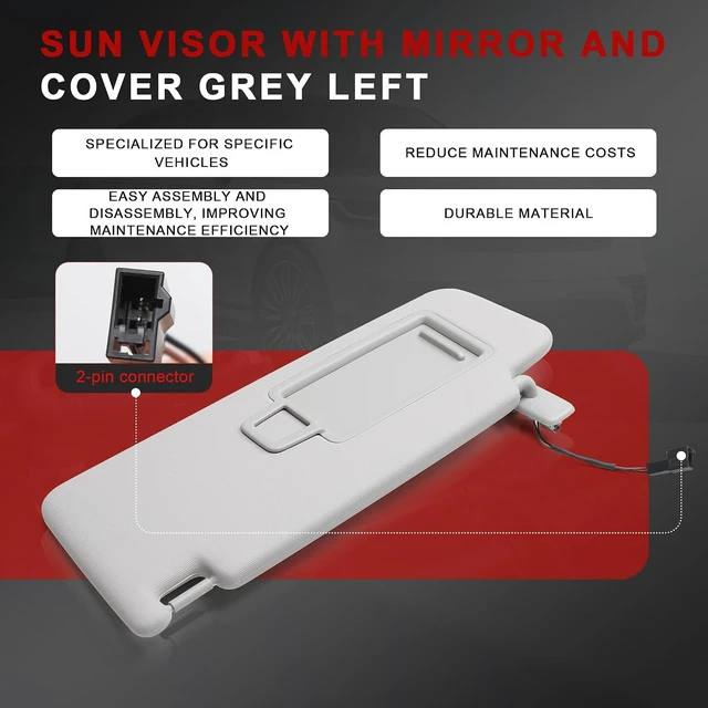 Alt view image 7 of 7 - 5GG857551 5GG857552 Left Right Car Front Sun Visor Compatible with VW Golf CC Jetta Passat(Left)