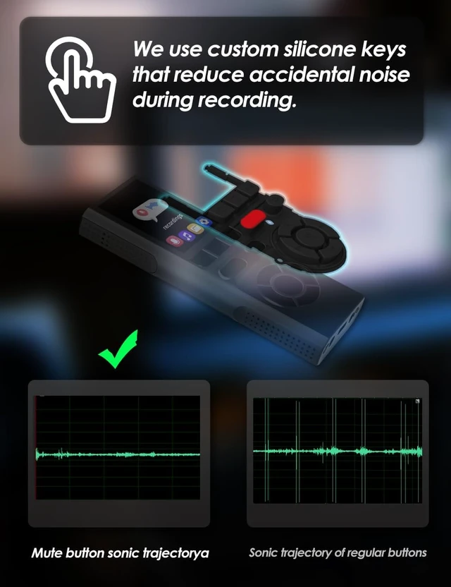 Alt view image 4 of 7 - 64GB Digital Voice Recorder with Playback Long Battery 2-inch Screen MP3 Audio Recording for Meetings Lectures and Interviews Portable USB Recording Device with Voice Activation