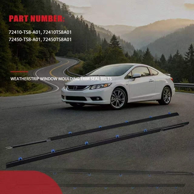 Alt view image 2 of 7 - Window Belt Weatherstrip Compatible with Honda Civic Coupe 2012-2015