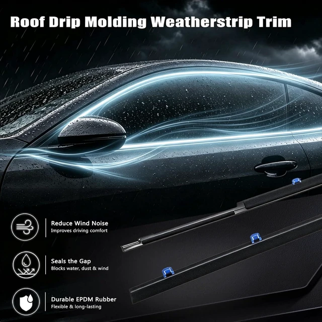 Alt view image 5 of 7 - Window Belt Weatherstrip Compatible with Honda Civic Coupe 2012-2015