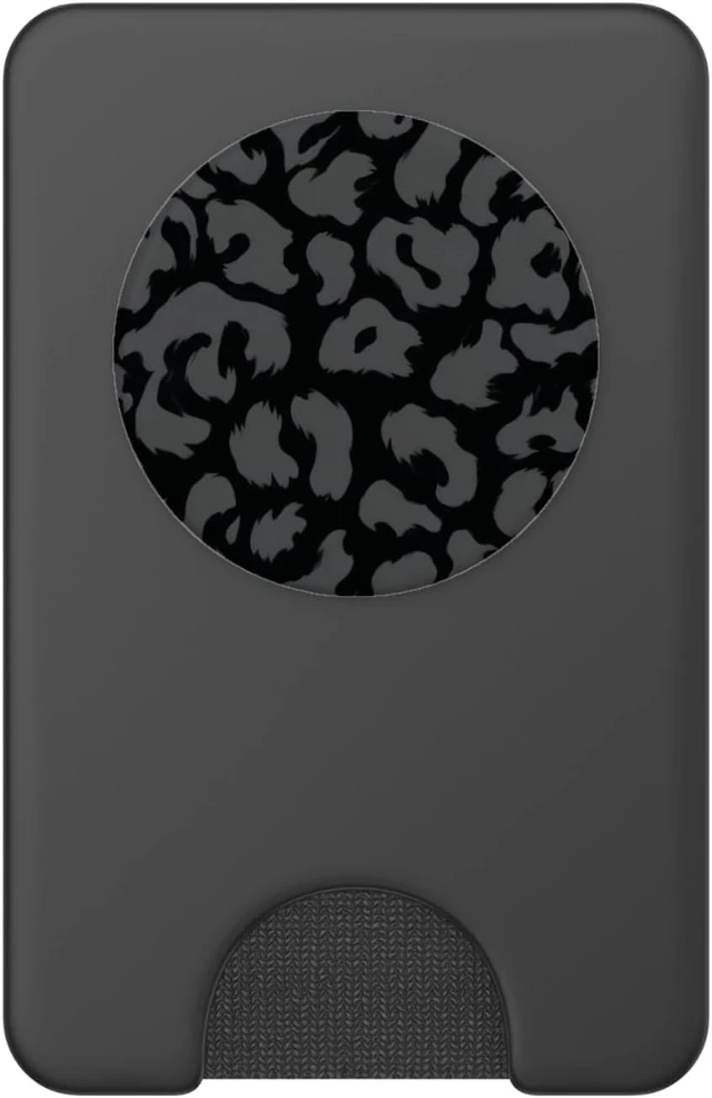 Alt view image 2 of 6 - Black and White Leopard PopSockets PopWallet for MagSafe