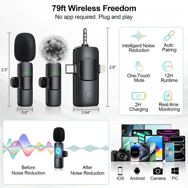 Alt view image 2 of 7 - Content Creator Essentials Vlogging Kit for iPhone, Tripod & Wireless Mic