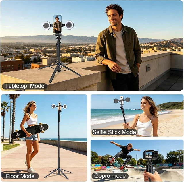 Alt view image 5 of 7 - Content Creator Essentials Vlogging Kit for iPhone, Tripod & Wireless Mic