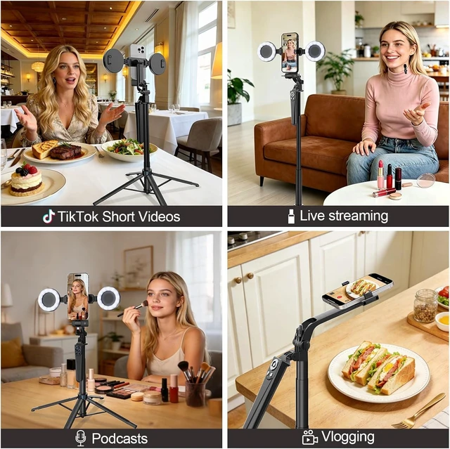 Alt view image 7 of 7 - Content Creator Essentials Vlogging Kit for iPhone, Tripod & Wireless Mic