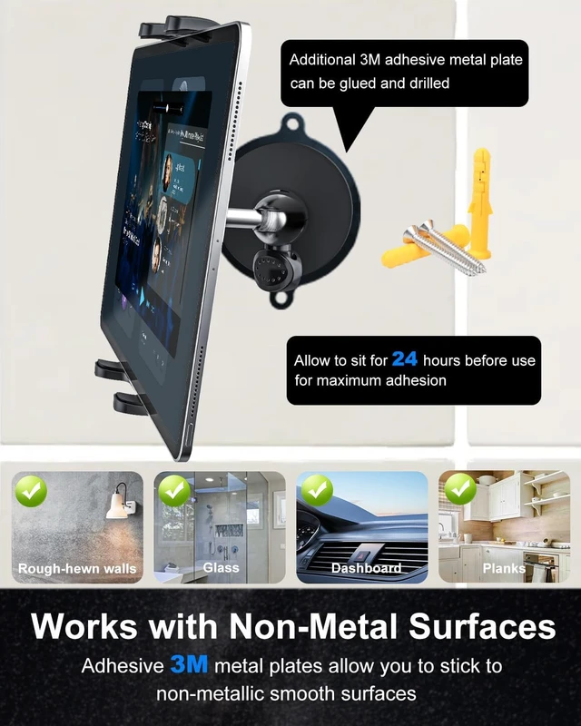 Alt view image 7 of 7 - Magnetic Tablet Holder, iPad Magnetic Mount with Adjustable Arm