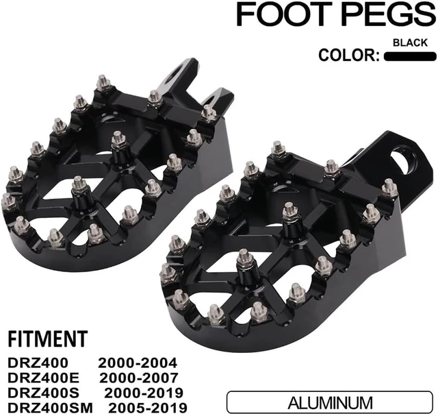 Alt view image 2 of 7 - Dirt Bike Foot Pegs CNC Footpegs Footrest Foot Pedals Rests for DRZ400 2000-2004 DRZ400E 2000-2007 DRZ400S 2000-2024 DRZ400SM 2005-2024 RM250 1989-2006 RM250Z 2001-2006 RMX250 1989-1996 Black