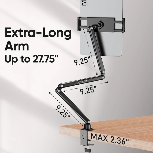 Alt view image 5 of 7 - Tablet Stand for Desk, Adjustable iPad Holder for Bed, 4.7"-15.6"
