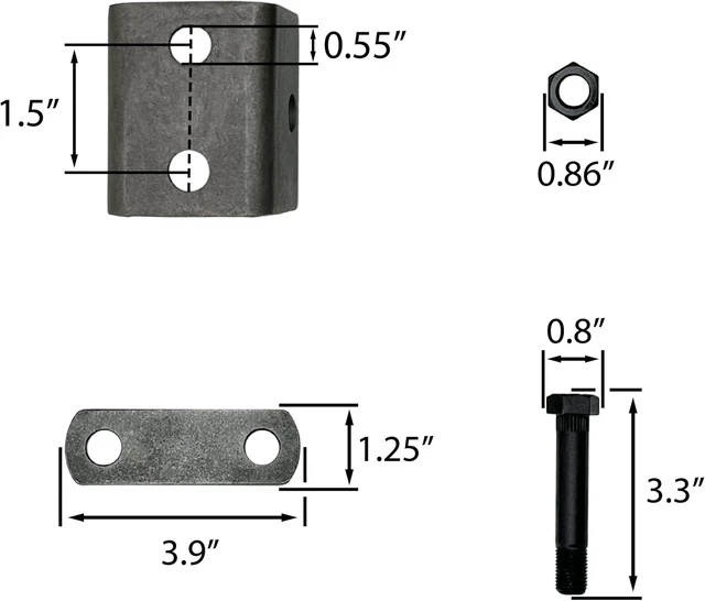Alt view image 2 of 5 - Single Axle Trailer Double Eye Leaf Spring Suspension Hanger Kit - 2,000-7,000 lbs (Single Axle)