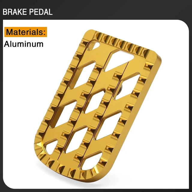 Alt view image 6 of 7 - Motorcycle Brake Pedal Cover MX Style for Harley 1980-2024 Touring Road King Electra Glide 1986-2017 FL Softail Fat Boy Heritage 2012-2016 Dyna FLD (Gold)