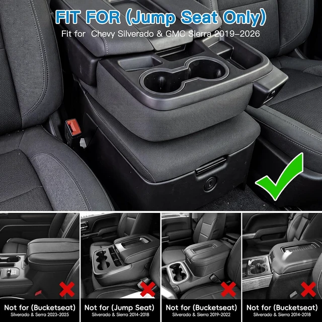 Alt view image 2 of 7 - Center Console Organizer with Cup Holders for Chevy Silverado/Sierra 1500