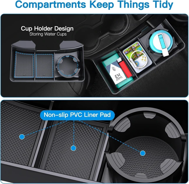 Alt view image 4 of 7 - Center Console Organizer with Cup Holders for Chevy Silverado/Sierra 1500