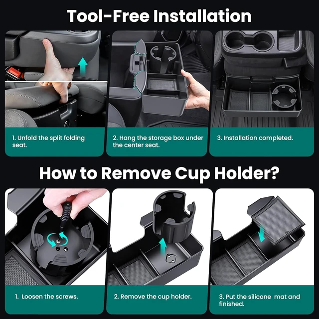 Alt view image 6 of 7 - Center Console Organizer with Cup Holders for Chevy Silverado/Sierra 1500