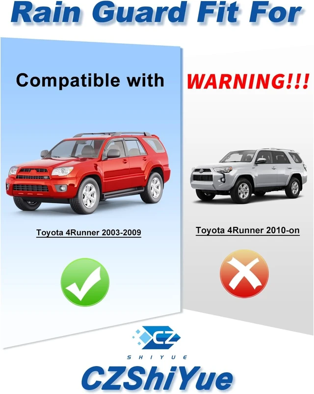 Alt view image 2 of 7 - Tape-on Window Visors Rain Guards for 2003-2009 Toyota 4Runner/ 4 Runner