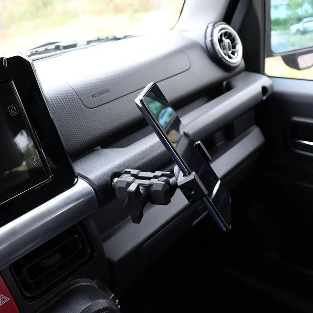 Alt view image 2 of 5 - Car Phone Holder for Suzuki Jimny JB64 Jimny Sierra JB74 JC74 Nomad Smartphone Holder Phone Stand Aluminum Car Interior Parts Accessories Custom Designed 2019-2024