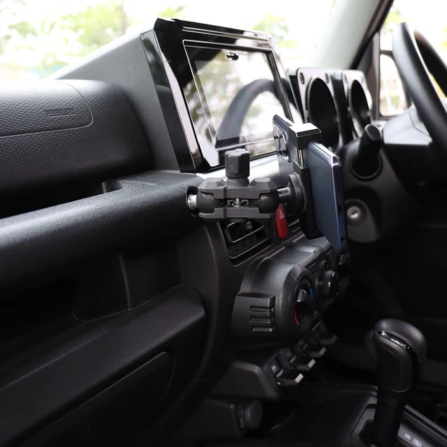 Alt view image 5 of 5 - Car Phone Holder for Suzuki Jimny JB64 Jimny Sierra JB74 JC74 Nomad Smartphone Holder Phone Stand Aluminum Car Interior Parts Accessories Custom Designed 2019-2024