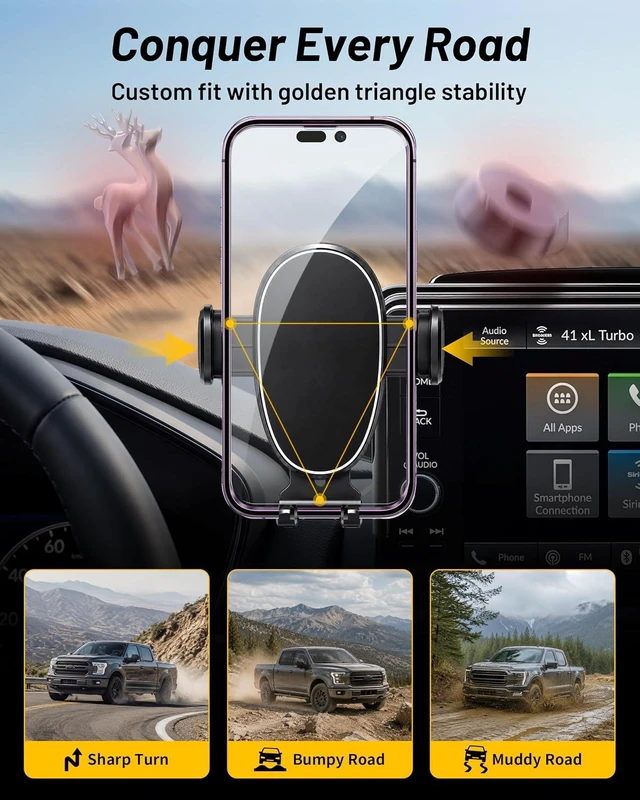 Alt view image 3 of 7 - Car Phone Holder for 2023-2026 Honda CRV, 2025 2026 Honda CR-V Accessories