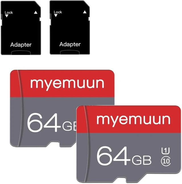 Alt view image 2 of 7 - 2 Pack 64 GB Micro Memory Card with Adapter, TF Memory Card Class 10, Mini Memory Card for Smartphone/Tablet/Camera/Personal Computer (64GB*2)