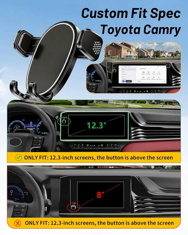Alt view image 2 of 7 - Car Phone Holder for 2025-2026 Toyota Camry (12.3" Screen Only, XLE/XSE)
