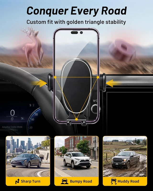 Alt view image 3 of 7 - Car Phone Holder for 2025-2026 Toyota Camry (12.3" Screen Only, XLE/XSE)