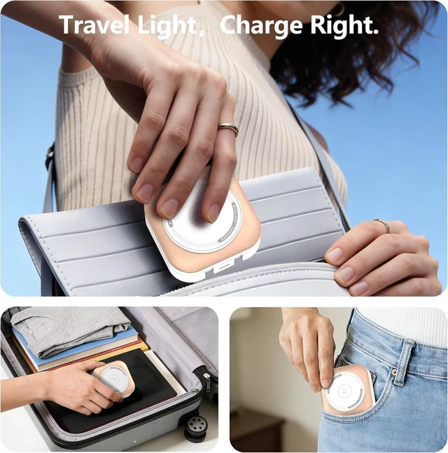 Alt view image 4 of 7 - 3 in 1 Mini Foldable Charging Station for Devices, Wireless Charger Stand for Magsafe for iPhone 17/Air/16/15/14/13/12 Series, Watch Series, AirPods pro/2/3/4, Gifts for Women Men (Golden)