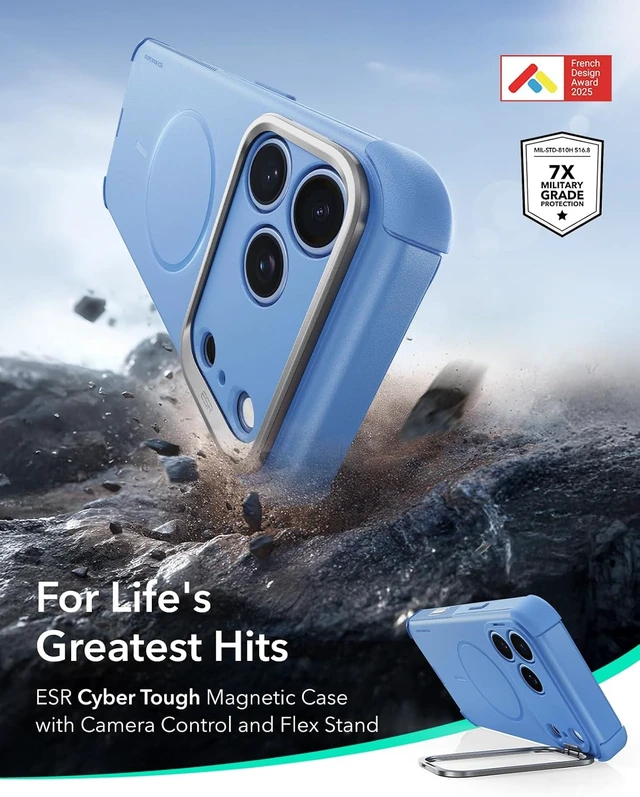 Alt view image 2 of 7 - Cyber Tough for iPhone 18 Pro Max/17 Pro Max Case with Flex Stand