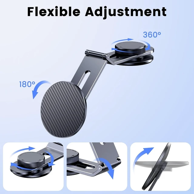 Alt view image 6 of 7 - Tesla Phone Mount with 15W Fast Charging, Foldable Hidden Car Holder for Tesla Model 3 / Y/Cybertruck, 360° Rotatable Dashboard Screen Bracket with Ultra-Strong N52 Magnets