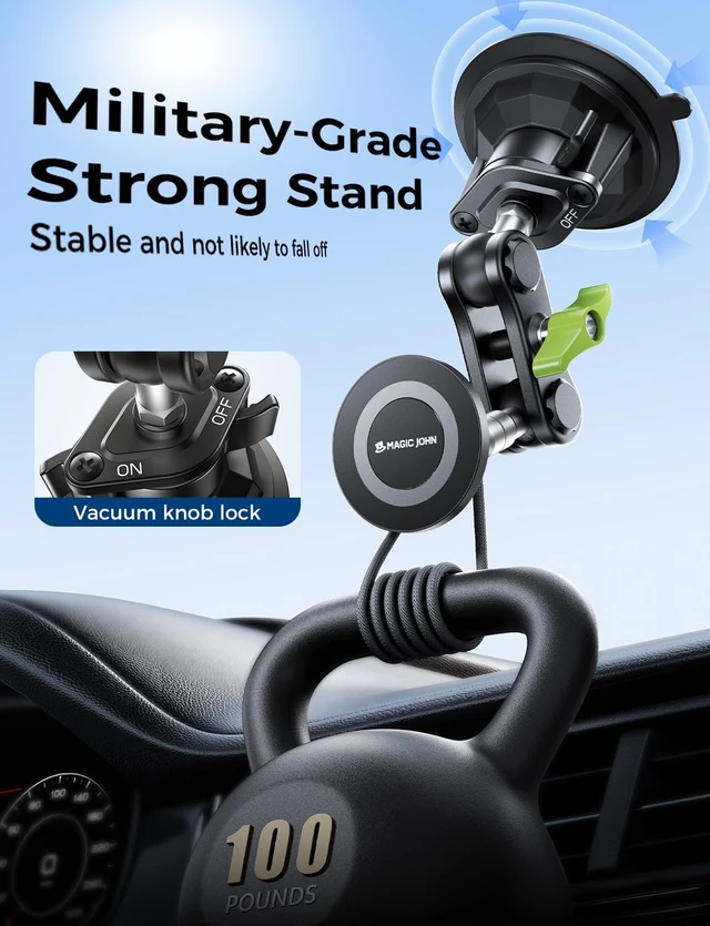 Alt view image 6 of 7 - Magnetic Car Phone Holder, Windshield Metal Suction Cup Mount