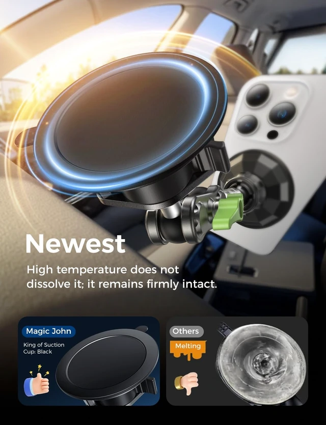 Alt view image 5 of 7 - Magnetic Car Phone Holder, Windshield Metal Suction Cup Mount