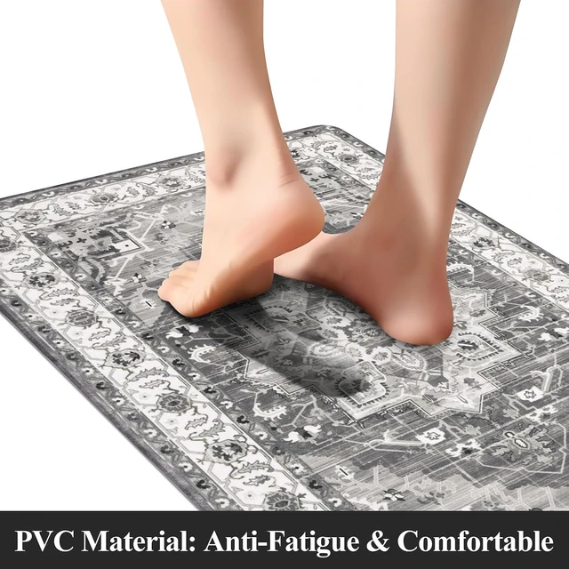 Alt view image 3 of 7 - Cushioned Kitchen Rug Sets 3 Piece Anti Fatigue Kitchen Mats for Floor Non Slip Waterproof Kitchen Rugs and Mats Comfort Standing Mat Runner for Home Office,Sink,Laundry