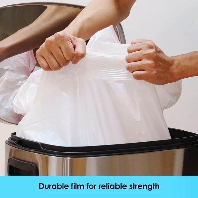 Alt view image 6 of 7 - 13 Gallon Tall Kitchen Trash Bags, Fresh Scent 200 Count Drawstring Garbage Bags, Pre-Separated, Odor Control, Ultra Strong, Leakproof, Sturdy, White