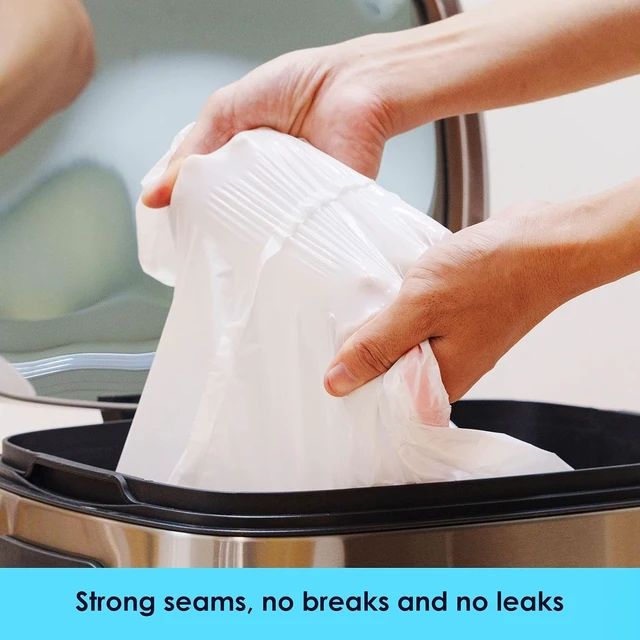 Alt view image 7 of 7 - 13 Gallon Tall Kitchen Trash Bags, Fresh Scent 200 Count Drawstring Garbage Bags, Pre-Separated, Odor Control, Ultra Strong, Leakproof, Sturdy, White