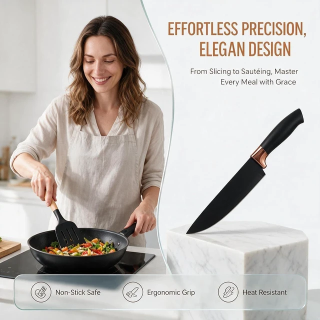 Alt view image 6 of 7 - 19-Piece Silicone Skitchen Utensils Set, Heat-Resistant Nonstick