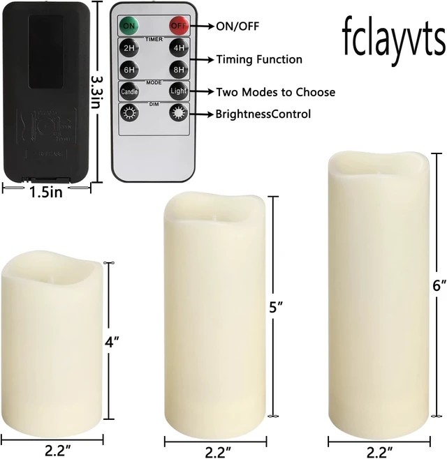 Alt view image 2 of 7 - 24-Pack LED Flameless Candles with Remote Control -Flickering Electric Candles- Timer Candles -3D Flame, for Halloween Christmas Parties,Wedding,Home,Gift and Special Occasions(Three Sizes)