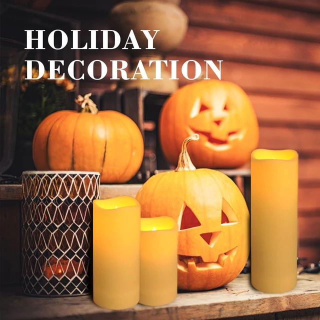 Alt view image 7 of 7 - 24-Pack LED Flameless Candles with Remote Control -Flickering Electric Candles- Timer Candles -3D Flame, for Halloween Christmas Parties,Wedding,Home,Gift and Special Occasions(Three Sizes)