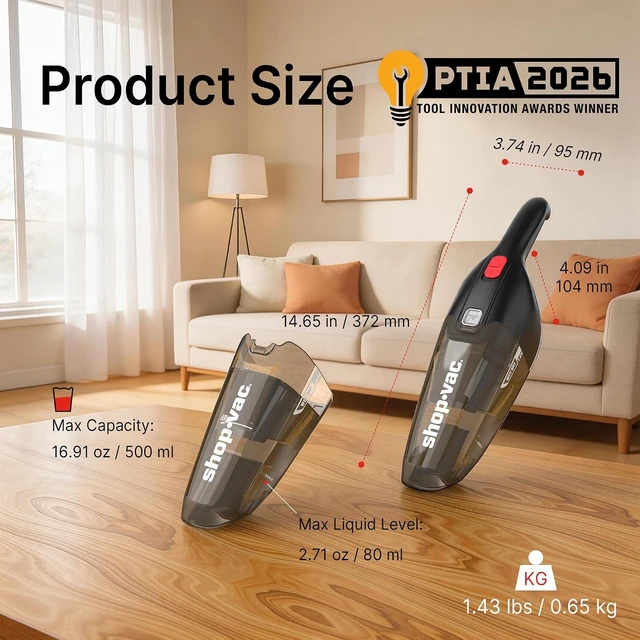 Alt view image 3 of 7 - Wet/Dry Handheld Vacuum Cordless, Wall-Mounted Hand Vac, Black